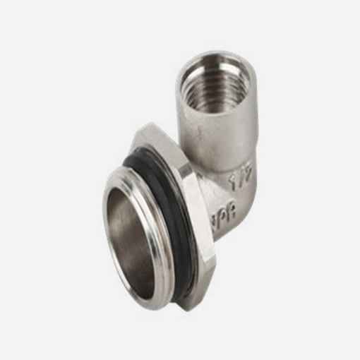 تصویر  زانو چپقی با مهره تنظیم مخصوص شیر هواگیری سایز 1"پیچور x 1/2"پیچوت